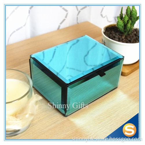 Wedding Gifts Custom Design Blue Glass Jewellery box